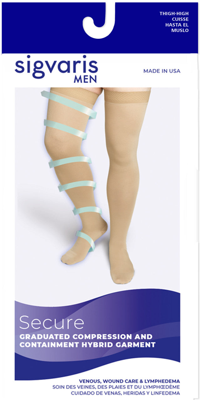 Sigvaris Secure Men's Thigh High 20-30mmHg - Compression Level: Firm 20-30 MmHg - Male - Leg