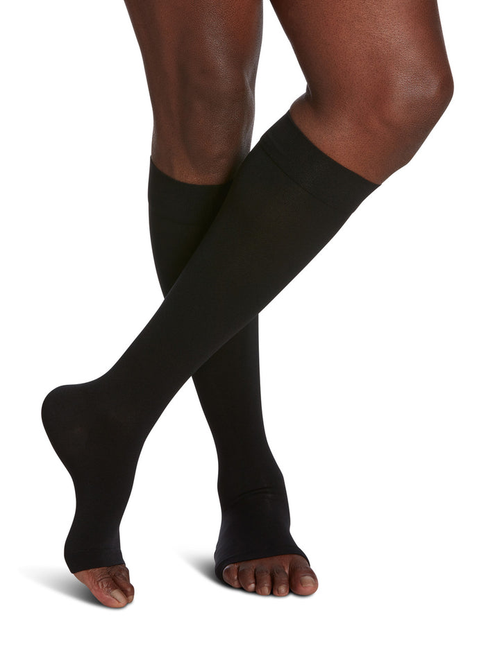 Sigvaris Select Comfort Plus Knee High W/ Silicone Band, Open Toe 20-30mmHg - Compression Level: Firm 20-30 MmHg - Unisex - Foot