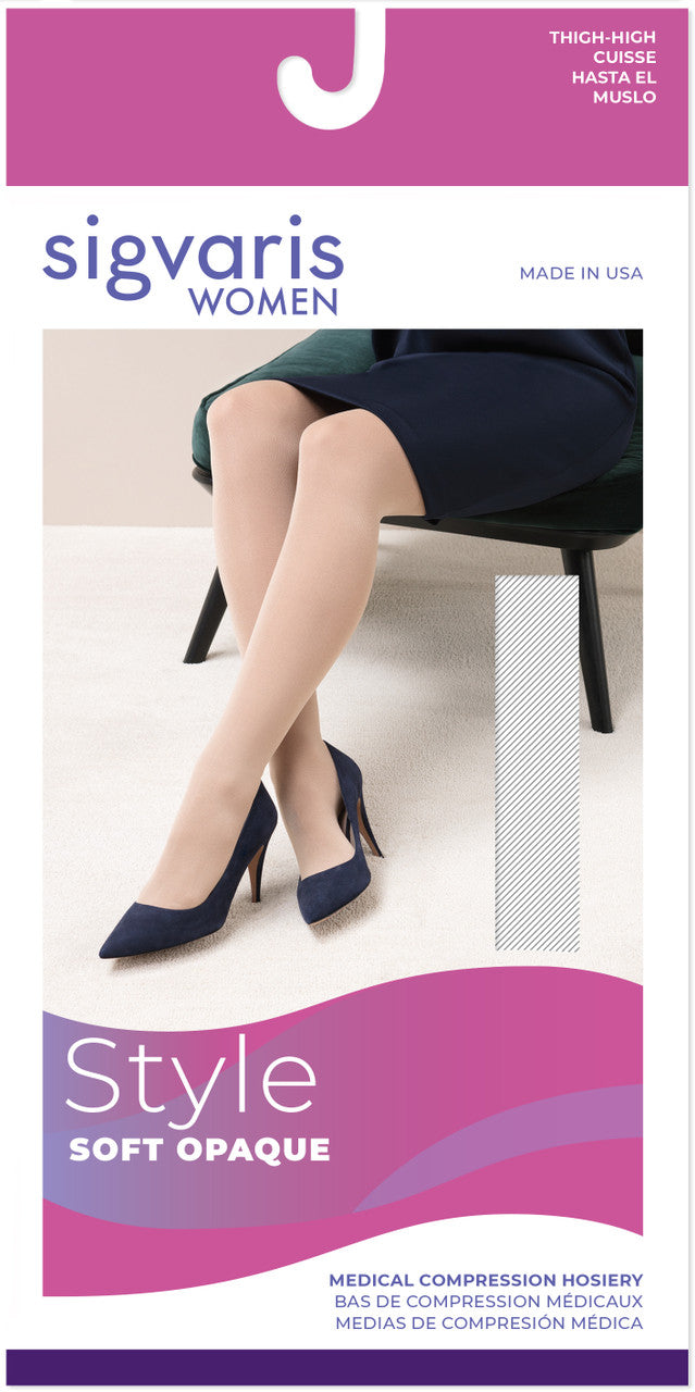 Sigvaris Soft Opaque Women's Thigh High 20-30mmHg - Compression Level: Firm 20-30 MmHg - Unisex - Leg