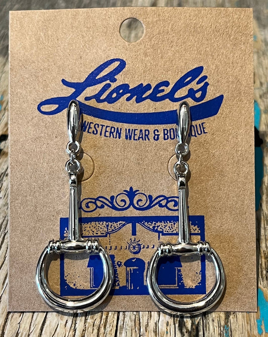 Silver Single Horse Bit Earrings