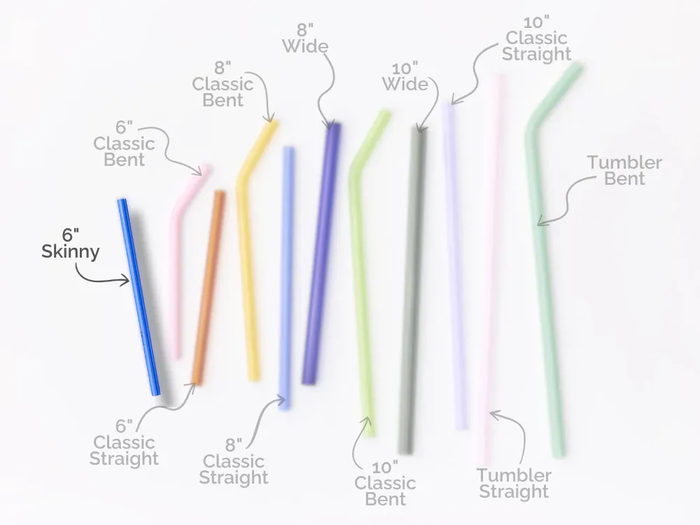 Simply Straws Skinny 6" Glass Cocktail Straw Set - Meadow