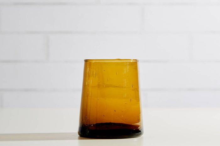 Small Moroccan Cone Glass Amber- 8oz