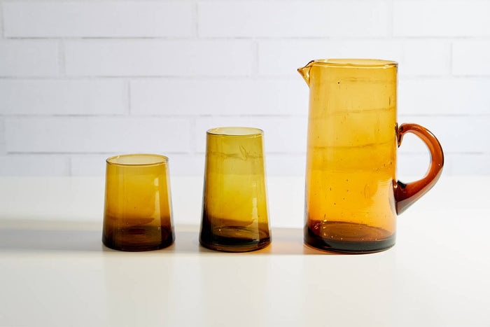 Small Moroccan Cone Glass Amber- 8oz