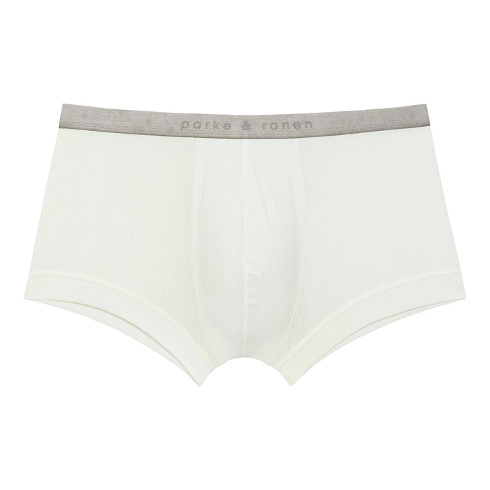 Soft White Coastal Nylon Low Rise Trunk - Parke & Ronen