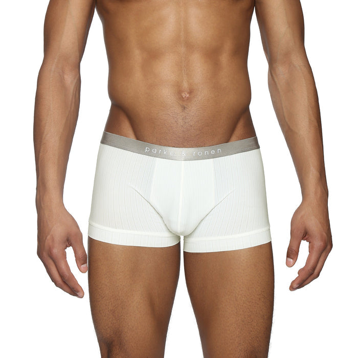 Soft White Coastal Nylon Low Rise Trunk - Parke & Ronen