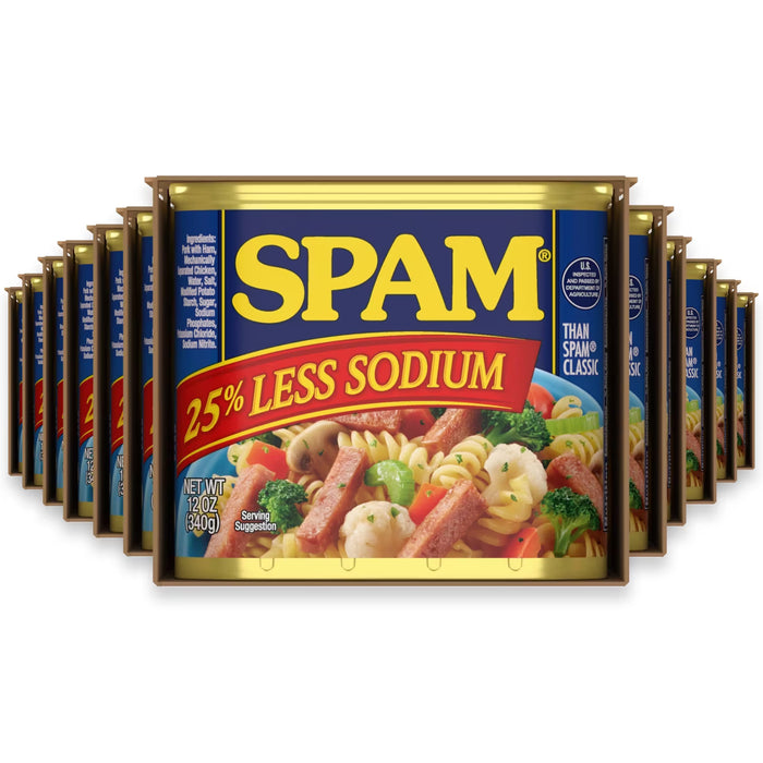 SPAM 25% Less Sodium Canned Luncheon Meat - 12 oz - 12 Pack