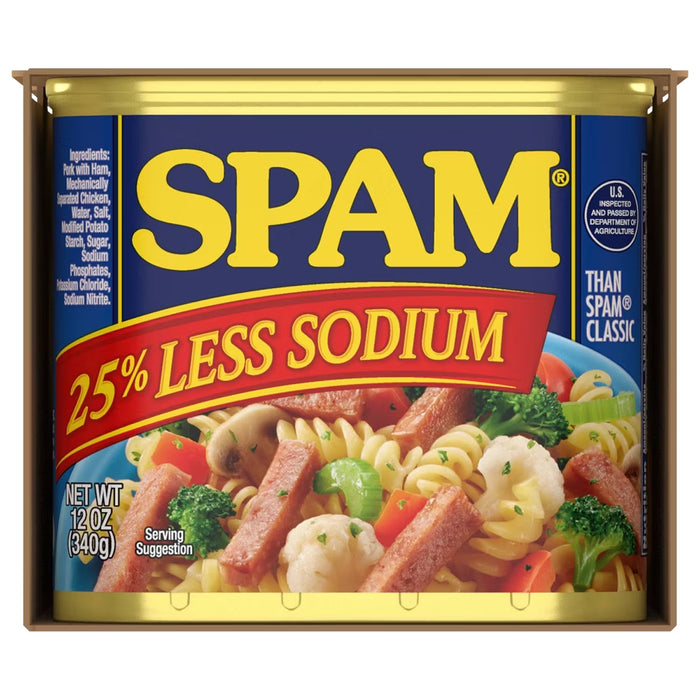 SPAM 25% Less Sodium Canned Luncheon Meat - 12 oz - 12 Pack