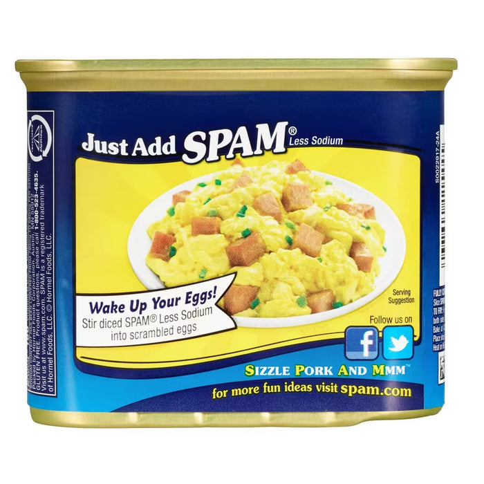 SPAM 25% Less Sodium Canned Luncheon Meat - 12 oz - 12 Pack