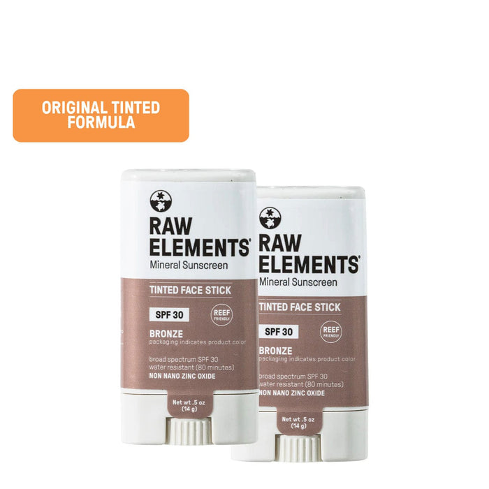 Raw Elements SPF 30 Tinted Face Stick - Bronze, Set of 2