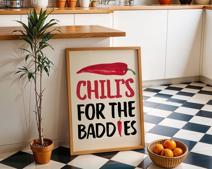 Kitchen Wall Art Spicy Chilli Print, Set of 3 Kitchen Prints, Typography Art, Trendy Wall Art, Restaurant Decor, Bar Cart Art, DIGITAL ART