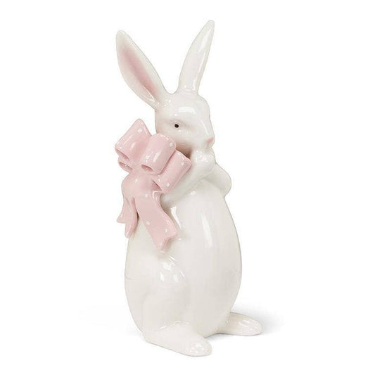 Standing Bunny with Pink Bow - 6.5"H - Olita Gifts & Goods