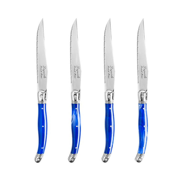 Steak Knives - Set of 4, Blue Marble