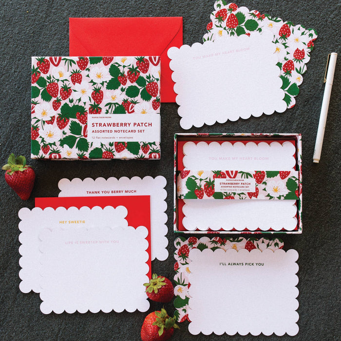 Strawberry Patch Assorted Notecard Set - Olita Gifts & Goods