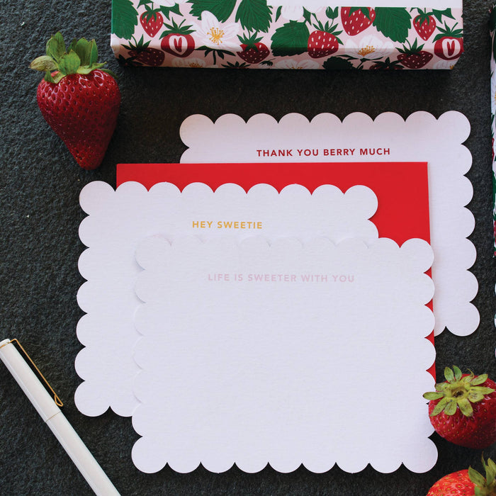 Strawberry Patch Assorted Notecard Set - Olita Gifts & Goods