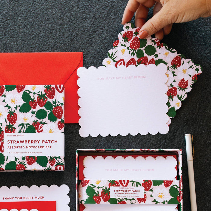 Strawberry Patch Assorted Notecard Set - Olita Gifts & Goods
