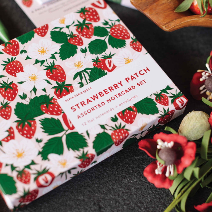 Strawberry Patch Assorted Notecard Set - Olita Gifts & Goods