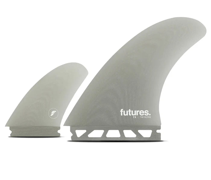 T2 Fiberglass Twinzer Set 9 Degree Futures Fins detail close-up