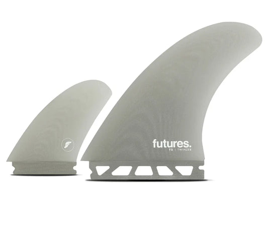 T2 Fiberglass Twinzer Set 9 Degree Futures Fins detail close-up