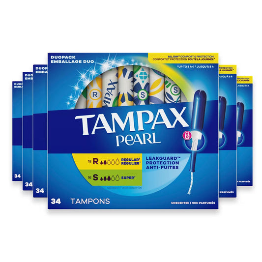 Tampax Pearl Duo Unscented Tampons - 34 Ct - 6 Pack
