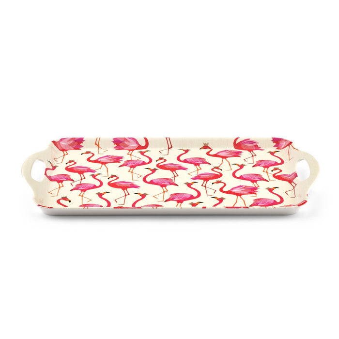The Flamingo Collection Melamine Handled Large Tray