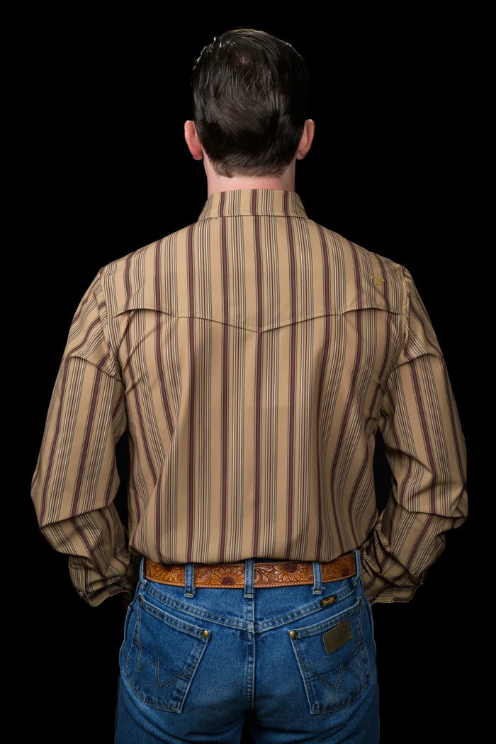 The Jackson in Green- Long Sleeve Snap Shirt by Ferrell