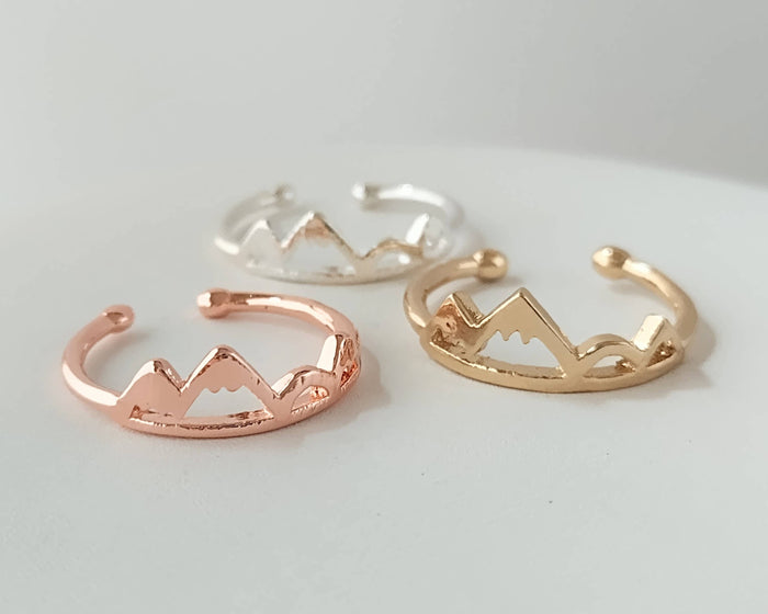Tiny Mountain Ring, Wanderlust Ring: Rose gold
