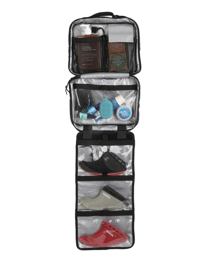 Creatures of Leisure Travel Surf Kit open with surf essentials storage