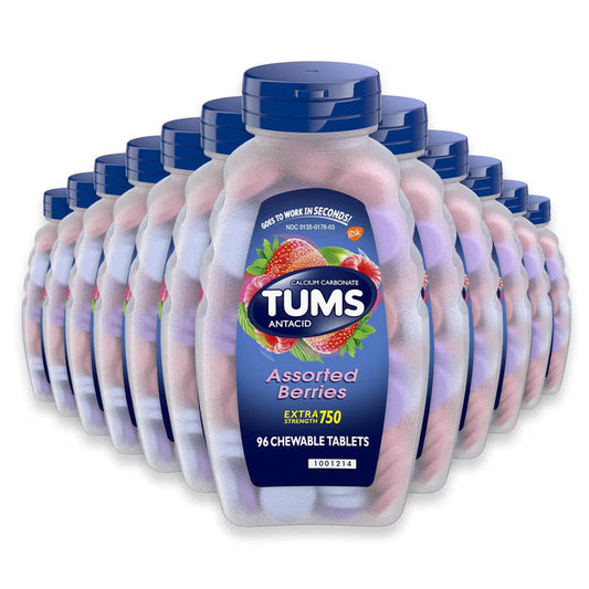 TUMS Extra Strength Assorted Berries Antacid Tablets - 96 Ct - 24 Pack