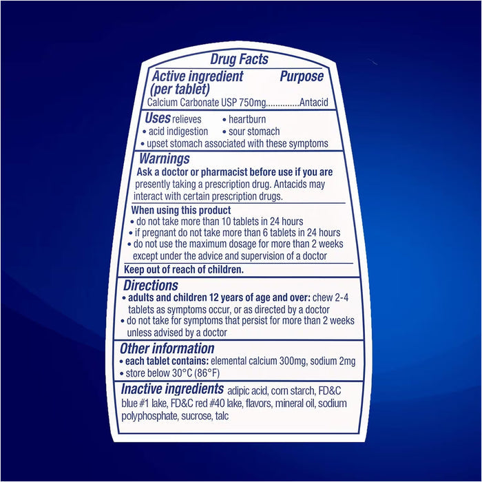 TUMS Extra Strength Assorted Berries Antacid Tablets - 96 Ct - 24 Pack