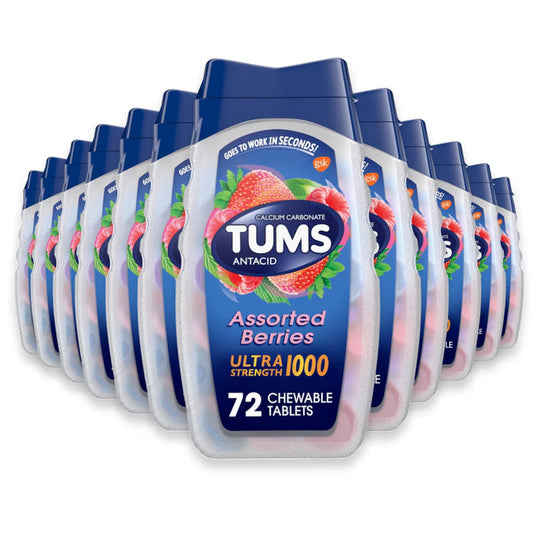 TUMS Ultra Strength Assorted Berries Antacid Tablets - 72 Ct - 24 Pack