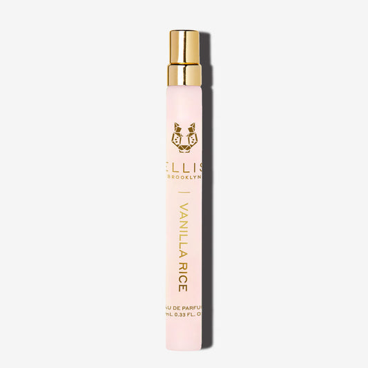 VANILLA RICE Eau de Parfum 10ml travel spray on white background