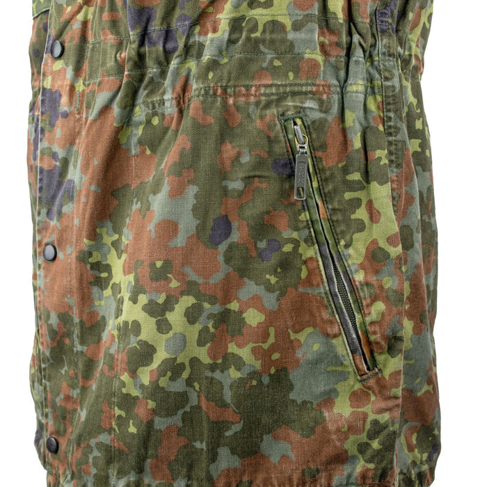 Vintage German Army Flecktarn Camo Parka – Hooded, 6-Pocket, 80/20 Cotton/Polyester