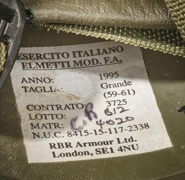 Vintage Italian Military SEPT2 Ballistic Kevlar® Helmet