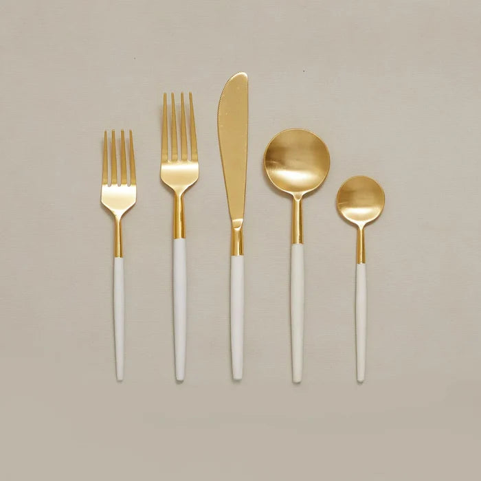 White & Gold Small Spoon