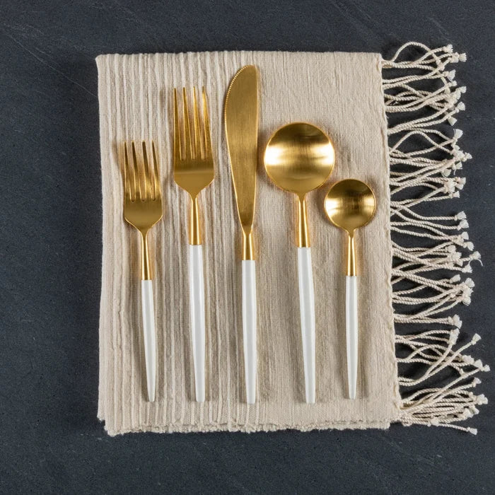 White & Gold Large Fork