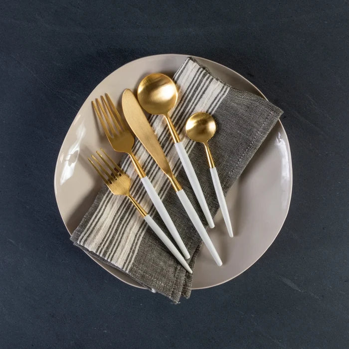 White & Gold Large Fork
