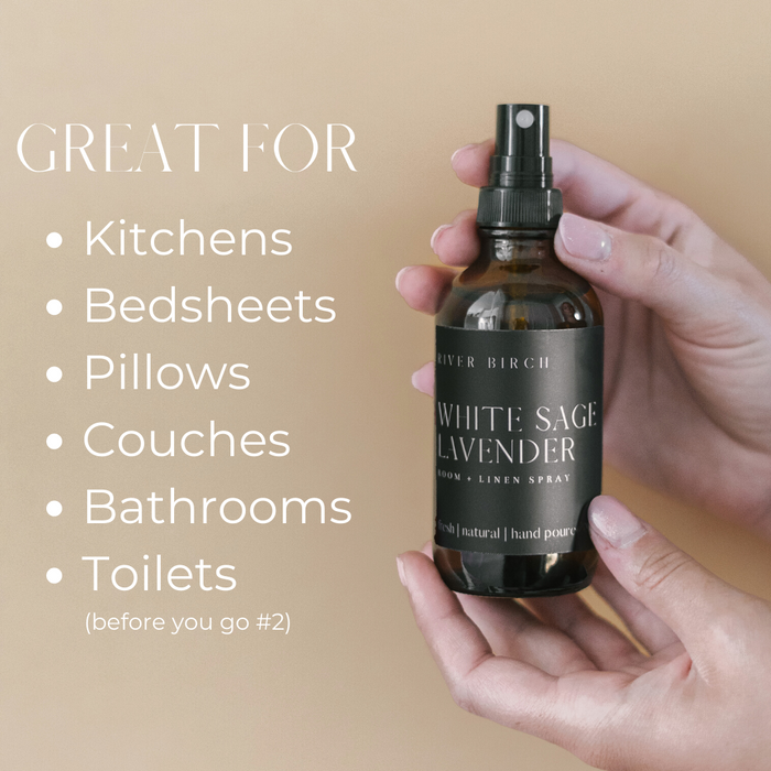 White Sage Lavender - 4 oz Amber Glass Room + Linen Spray