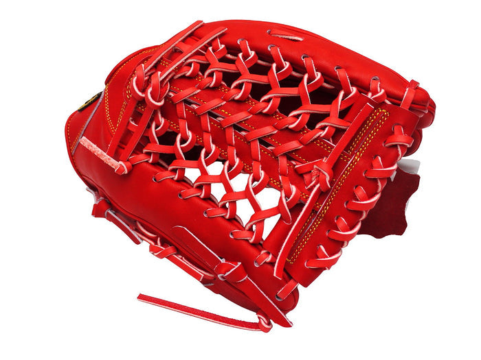 ZETT Pro Japan Steerhide 12.75 inch Outfielder Glove - Red #2