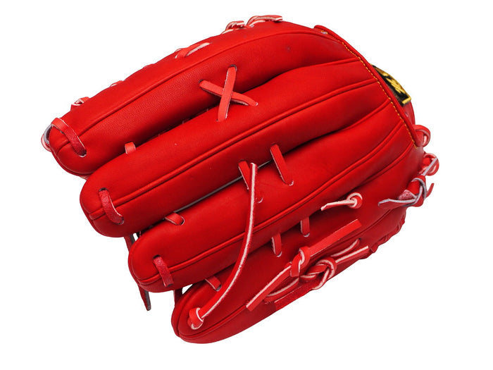 ZETT Pro Japan Steerhide 12.75 inch Outfielder Glove - Red #3