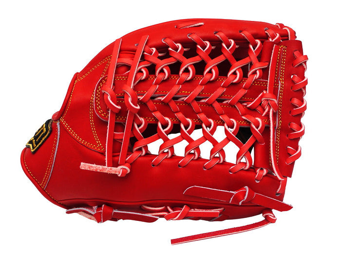 ZETT Pro Japan Steerhide 12.75 inch Outfielder Glove - Red #4