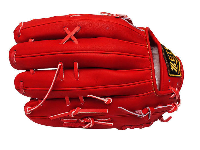ZETT Pro Japan Steerhide 12.75 inch Outfielder Glove - Red #5