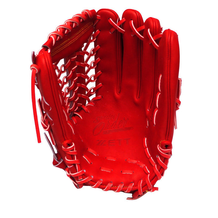 ZETT Pro Japan Steerhide 12.75 inch Outfielder Glove - Red #7