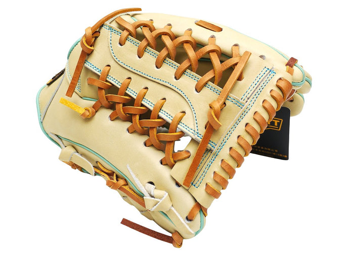 ZETT Pro Model Elite 12.5 inch Outfielder Glove - Beige/Skyblue #2
