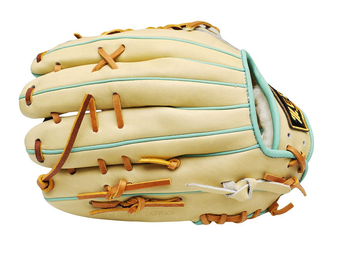 ZETT Pro Model Elite 12.5 inch Outfielder Glove - Beige/Skyblue #5