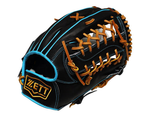 ZETT Pro Model Elite 12.5 inch Outfielder Glove - Black/Skyblue #1