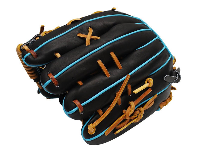 ZETT Pro Model Elite 12.5 inch Outfielder Glove - Black/Skyblue #3