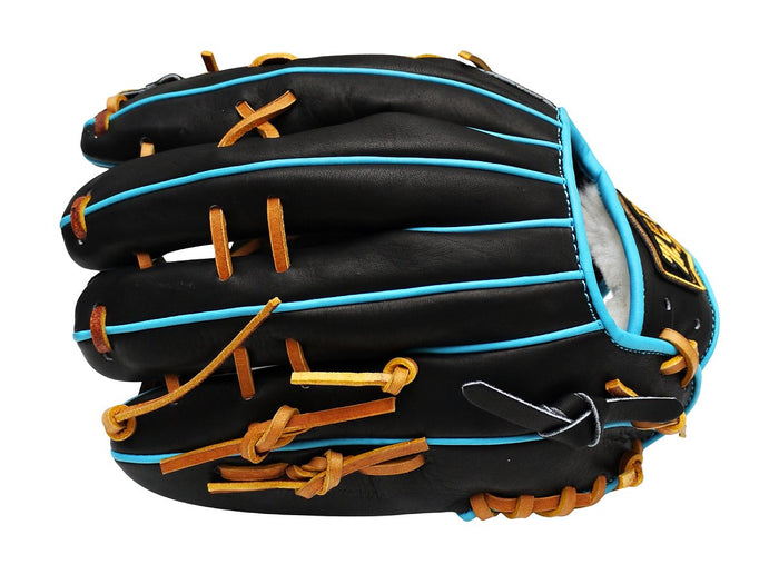 ZETT Pro Model Elite 12.5 inch Outfielder Glove - Black/Skyblue #5